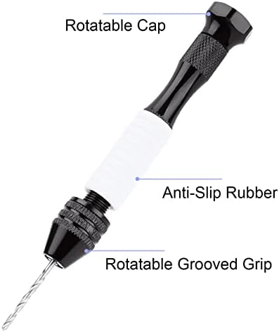 NIART PIN Profissional Ferrilha manual com alcance de borracha 30pcs Mini bits de broca de torção, ferramentas de precisão rotativas