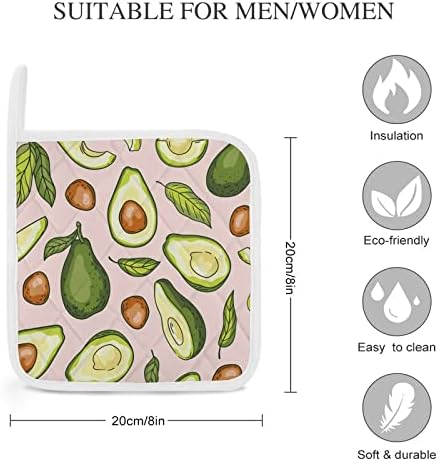 Suportes de panela vegana de abacate para cozinha resistente ao calor Potholder forno almofadas quentes para cozinhar assar