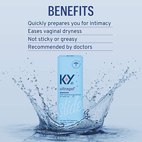 K-Y Ultragel lubrificante, lubrificante pessoal, fórmula à base de água, segura para usar com brinquedos de silicone, para homens,