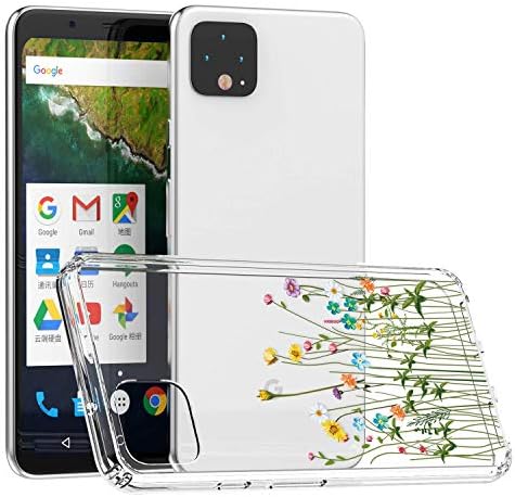 Google Pixel 4 Case, TopNow Clear Design Plástico Hard Back com tampa de proteção de para -choque TPU - Grass