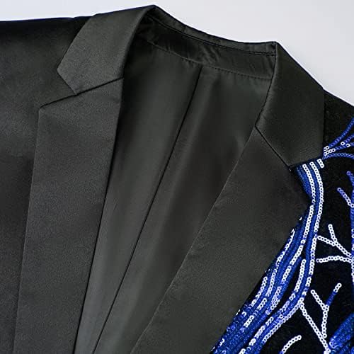 Men Black Sequin Shiny Prom Tone One Button Slim Fit Sport Casacats and Blazers Tuxedo para banquete de casamento