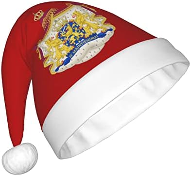 Zaltas Royal Bat of Arms of the Holanda Chapéu de Natal para Adultos Soft confortável Chaíteis para Santa para Festas de Férias de Ano Novo de Natal