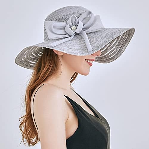 Sun Hats Women, feminina 2022 Moda Kentucky derb Hats Floral Tea Party Wedding Balde Hat Hat Fascinator Cap