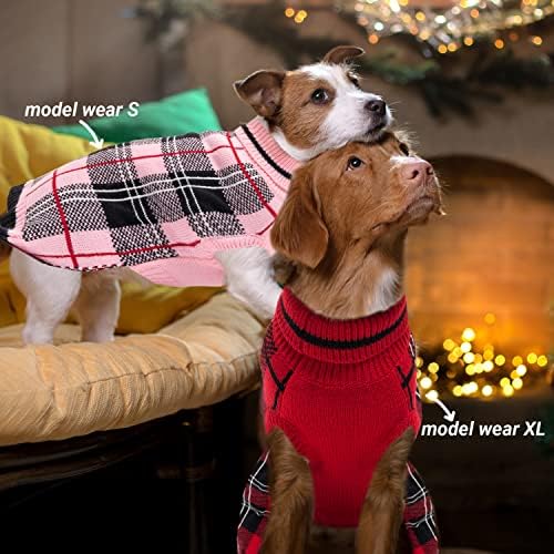 Sweater de cachorro para cachorro pequeno de cachorro grande grande - colete de camisola de inverno de inverno rosa para clima