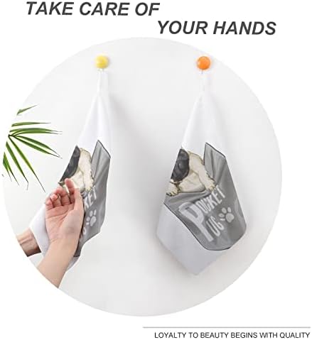 Toalha de mão para toalhas de mão pug toalhas de prato de pavilhão de pubágios para esportes de cozinha de banheiro