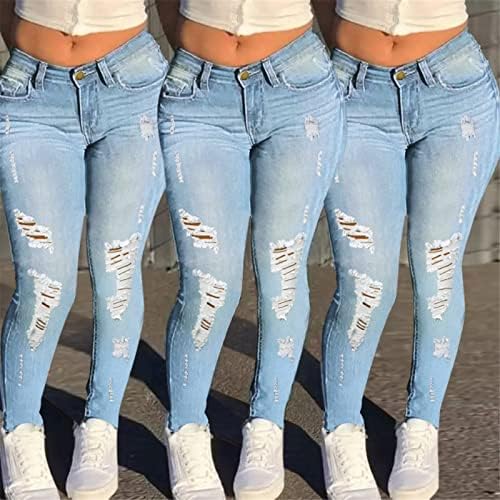 Calça sikye cintura alt high women botão buraco de bolso calça calça jeans jeans jeans jeans mulheres