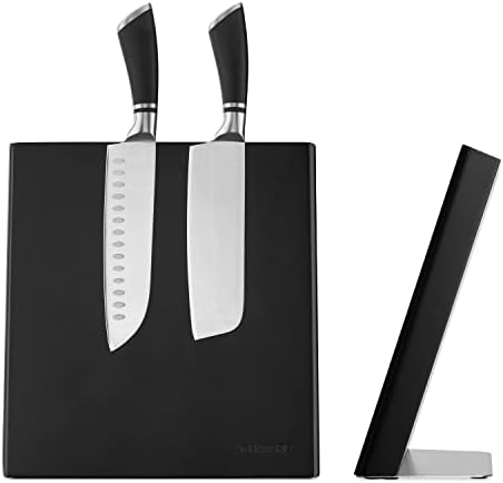 Navaris Wooden Magnetic Knife Solder - Bloco magnético de madeira universal e organizador para facas, tesouras, utensílios