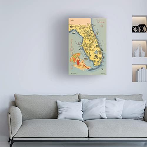 Marca registrada Bine Art 'Florida Postcard VI' Arte de tela por portfólio de maçã selvagem 16x24