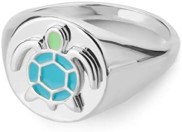 LOYjoy Turtle Rings for Women Gold Animal Blue Opal Acessórios Jóia Lady Wedding Dide Ring Ring Girl - Platinum Plitted