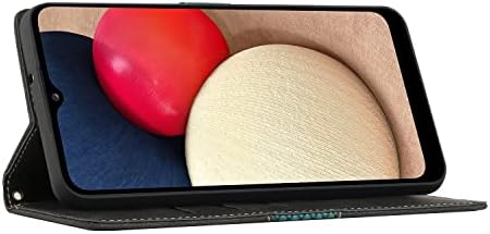 Supwall Compatível para a caixa da carteira Samsung Galaxy A03S, [Kickstand] [pulseira] [slots de cartão de cartão] TPU Interior Protetor Case PU Leather Folio Capa - Black