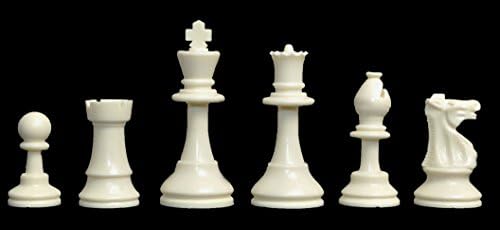 Regulação sólida Conjunto de xadrez de plástico - apenas peças - 3,75 King - preto e branco