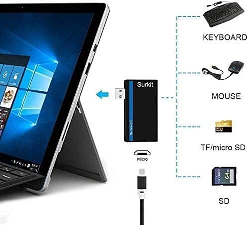 Navitech 2 em 1 laptop/tablet USB 3.0/2.0 Adaptador de hub/micro USB Entrada com SD/micro SD Reader compatível com Lenovo v15 Ada 15.6 Laptop HD Full HD