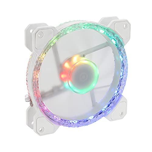 Soluções geladas Stella Frost Argb Fan-anel duplo de 120 mm, 24 argb LED, motor silencioso, fluxo de ar otimizado, RGB padrão e RGB individualmente endereçável, FN-Stella-02-branco