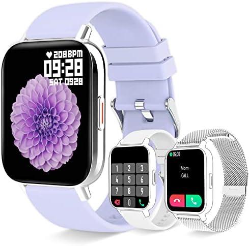 Erkwei Smart Watch for Women Smartwatch à prova d'água para os telefones Android iOS Rastreador de fitness de 1,7 polegadas com o