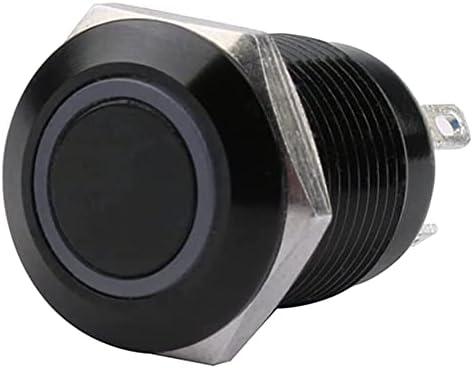 IENYU 12mm de botão de botão de metal preto oxidado à prova d'água com lâmpada LED Momentary trave PC Power interruptor 3v 5V 6V 12V