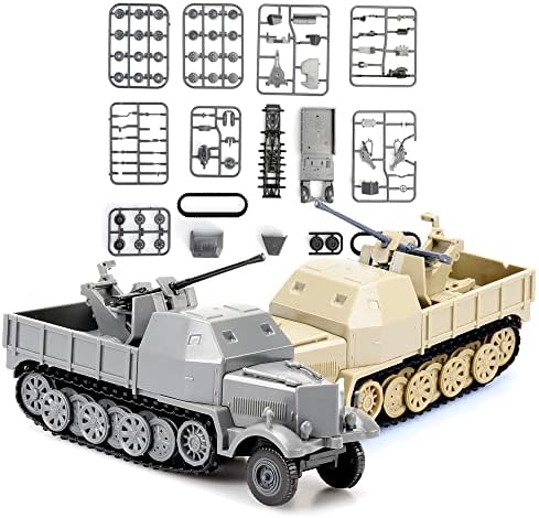 Viikondo 1/72 Kits de construção de modelos militares em escala da Segunda Guerra Mundial, alemão 3,7cm flak37 veículo blindado Plástico conjunto de conjunto de brinquedos para homens