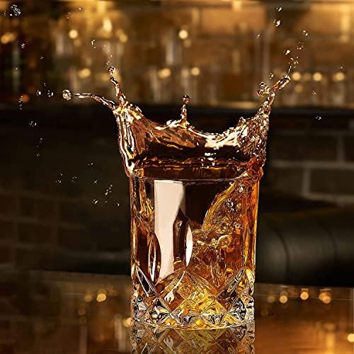 Opayly Whisky Glasses Conjunto de 2, copos de rochas, 10 oz de copos à moda antiga para beber uísque escocês cocktail conhaque