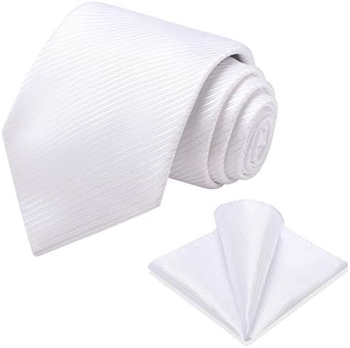 Vinlari pescoço gravata para homens, seda massado e conjunto quadrado de bolso, gravatas formais de cetim lison para festas de casamento gravata
