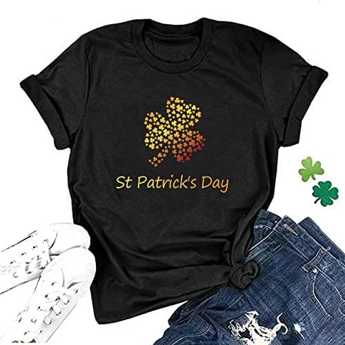 Blusa do dia de São Patricks para mulheres adoram o pescoço solto férias de férias irlandesas
