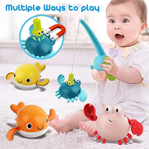 Dwi Dowellin Bath Toy para crianças pequenas, brinquedos de banheira com brinquedos de natação sem molde flutuantes e xícaras
