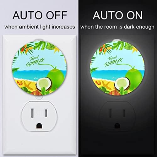 2 Pacote de plug-in Nightlight LED Night Light Parrot Summer com sensor do anoitecer para o quarto para o quarto de crianças, viveiro, cozinha, corredor