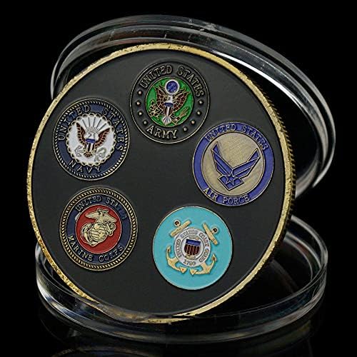 Militar Coin USA Land of the Free Home of the Brave Montevenir Collection Art Black Copper Plated Comemorative Challenge