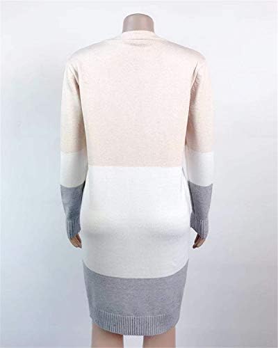 Women Colorblock Long Cardigan Sweater de grandes dimensões Boho suéteres listrados bloco colorido de malha dianteira aberta