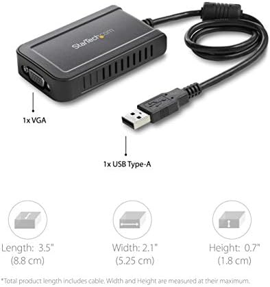 Startech.com USB Adaptador VGA - 1920x1200 - Card de vídeo e gráfico externo - Adaptador de exibição de monitor duplo