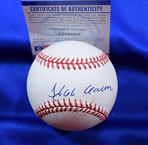 Hank Aaron PSA DNA CoA Autograph American League Oal Baseball assinado