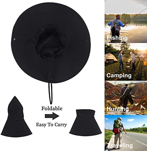 Muryobao masculino masculino Hat Summer Sun Hat Protection UV Protection for Safari Fishing Cap