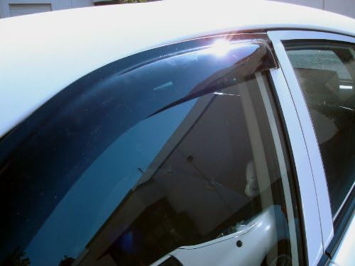 Visor de janela TuningPros Compatível com 2006-2009 Dodge Ram 2500 3500 Mega Cab, DGWV2-131 externo Montagem Defletor Rain Guard Smok