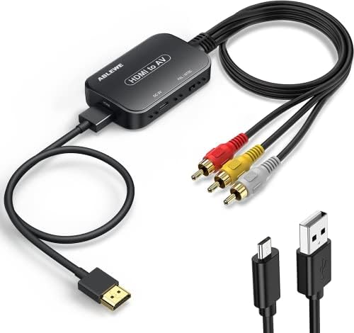 Conversor Ablewe HDMI para RCA, Adaptador HDMI para RCA, HDMI para AD 3RCA CVBS Composite Video Audio Converter Adapter para TV Stick/Roku/Apple TV/PC/Laptop/Xbox/HDTV