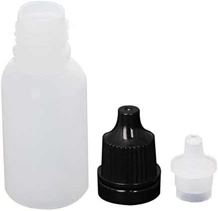 JutaGoss 50pcs pe garrafa de conta -gotas translúcida translúcida, garrafas de gota de boca pequena de 10 ml