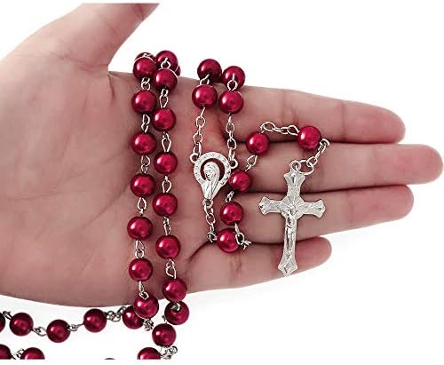 Ywli Rosary BEADS CATÓLICO, Presentes de confirmação para adolescente, colar cruzado para mulheres, jóias artificiais