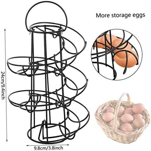 Black Kitchen Storage Spiral Skelter Stand Rack Stand Rack de até 18 ovos