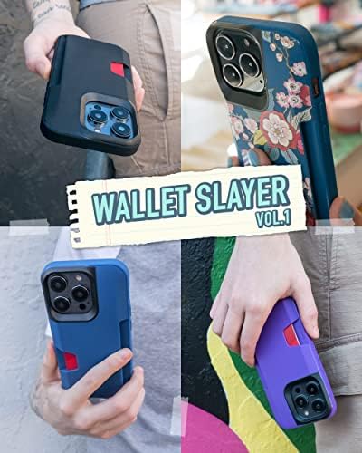 Caixa de carteira do iPhone 14 Smartish 14 - Wallet Slayer vol. 1 [Slim + Protetive] titular do cartão de crédito - menu secreto