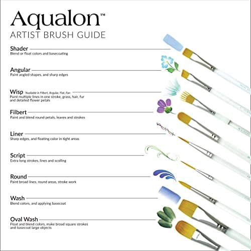 Aqualon Royal & Langnickel Angular Artist Brush Conjunto, 7 peças