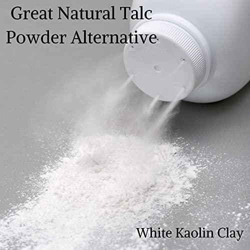 Bare Essentials Living Chaolin White Clay 12 oz em pó, natural para fazer máscara de lama de spa DIY para rosto/facial, cabelo,
