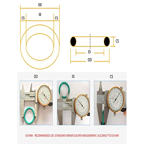 OTHMRO 10PCS Nitrile Rubber O-rings, 2,65 mm de fio dia 125 mm od métrica de vedação NBR lavadora de borracha NBR para vedação