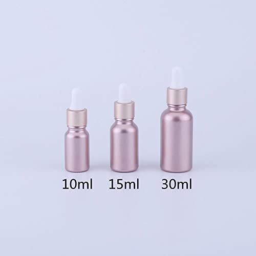 Pdgjg 10pcs 10ml garrafa de gotas de gotas de vidro rosa vazia de embalagens de embalagem de embalagens de embalagem garrafas