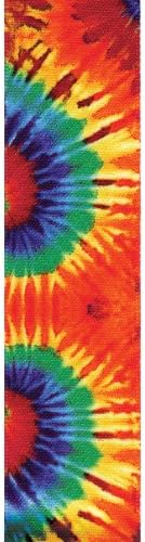 Offra revolution tie-dye impressa fita artesanal, 1-1/2 polegadas de largura por 25 jardas, primário
