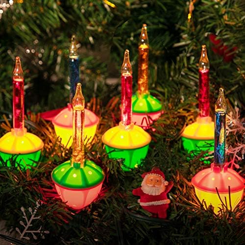 Luzes de bolha de substituição de 3 pacote lâmpadas, lâmpadas de luzes de fluido de bolha multicoloridas, luzes de Natal vintage para decorações de árvores de Natal de Natal, base C7/E12 Candelabra, vermelha, laranja e azul