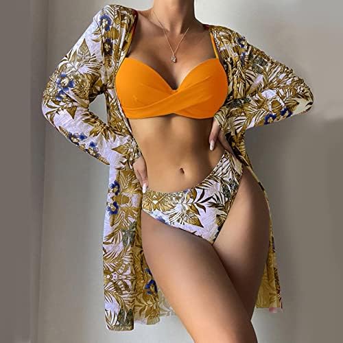 Lececy Twia Swimsuit para mulheres Sexy Push Up Floral Print Bikini Sets