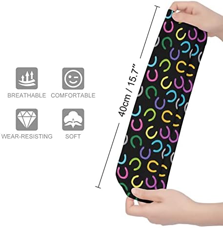 Weedkeycat Cat Colorful Horseshoes Meias grossas Novidade impressão engraçada Graphic casual quente meias de tubo