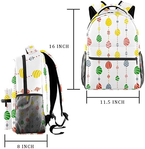 Kapohu Easter Egg Casual School Backpack for Boys Girls Laptop Bookbag Bag para homens Mulheres 11.5x8x16in