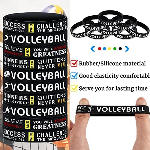 36 Pack Volleyball Bracelets Volleyball Gift Volleyball Party Favors Wrist de voleibol de voleibol com citações inspiradoras