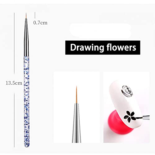 3pcs pintura de unhas Desenho de canetas de unhas de unhas, ferramenta de beleza de unhas DIY adequada para acrílico/unha natural/gel