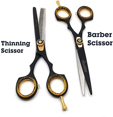 Rapro RP-SS-01 Scissors Professional Her Hairdressing Conjunto inclui cisalhamento de barbear barbeiro, tesoura de algodão elegante, lâmpada de garganta de borda reta com pente de cabelo e tesoura
