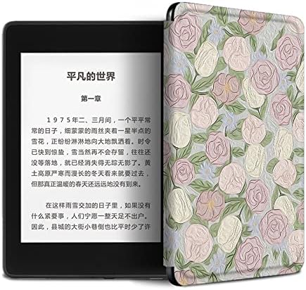 Case Slimshell para 6 Kindle - Abstract Flower Art Imprima Capa protetora leve com sono/desperta automática