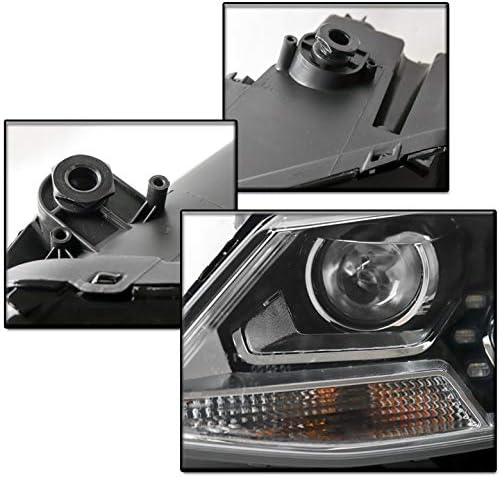ZMAUTOPTS LED DRL Projector Faróis de faróis Black Compatível com 2011-2017 Volkswagen Jetta